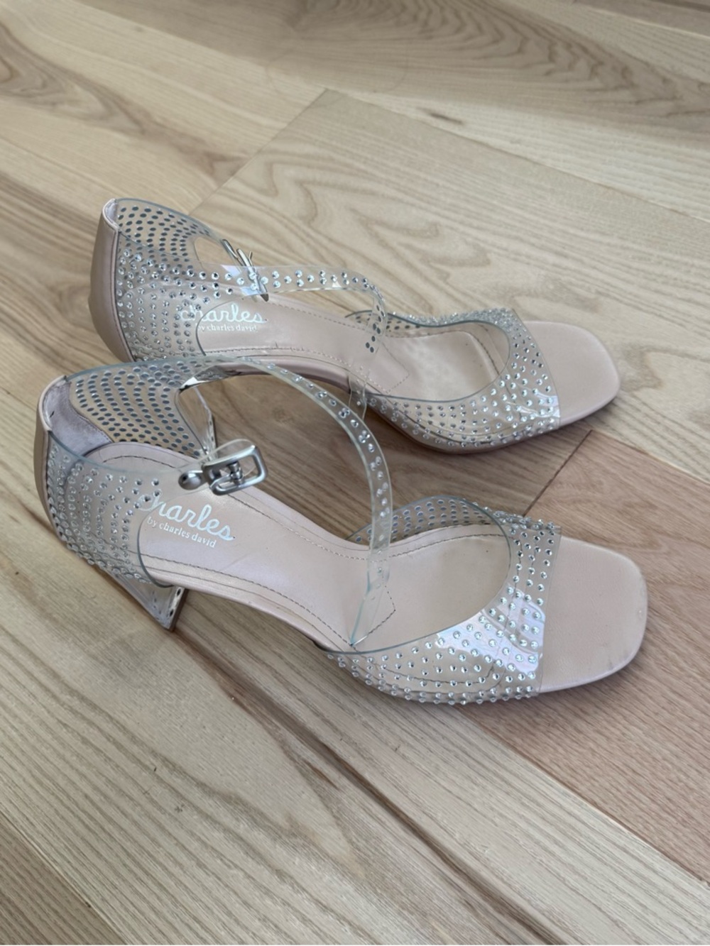 Charles by Charles David clear rhinestone heels – size 8